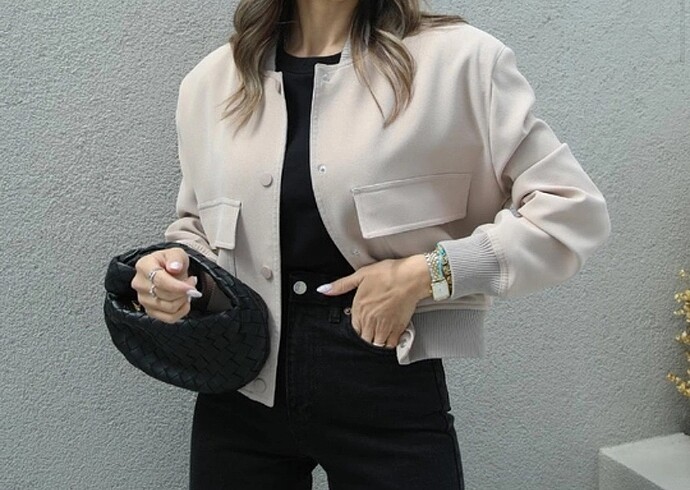 s Beden camel Renk Zara model büyük cepli bomber ceket