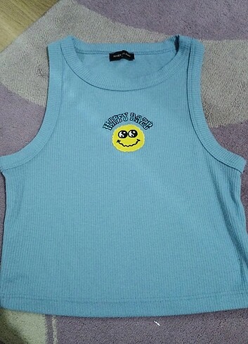 HALTER YAKA MAVİ CROP