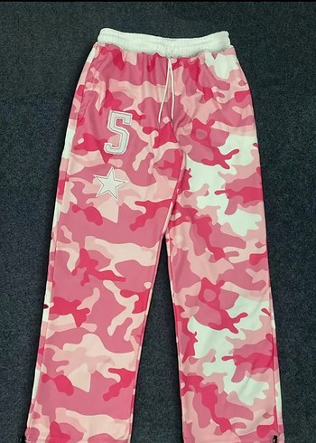 Pembe Kamuflaj Rahat Kesim Kadın Eşofman - Görsel 3