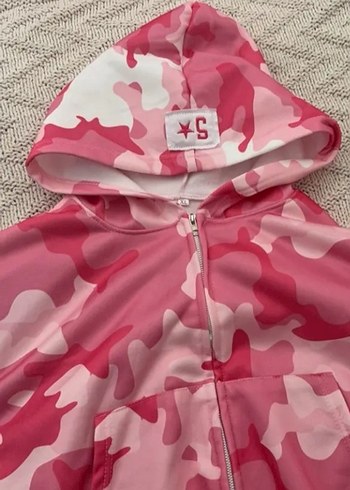 Pembe Kamuflaj Rahat Kesim Kadın Eşofman - Görsel 6