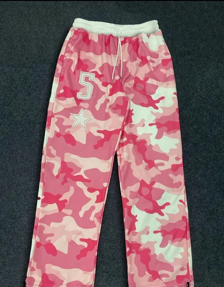 Pembe Kamuflaj Rahat Kesim Kadın Eşofman - Görsel 3