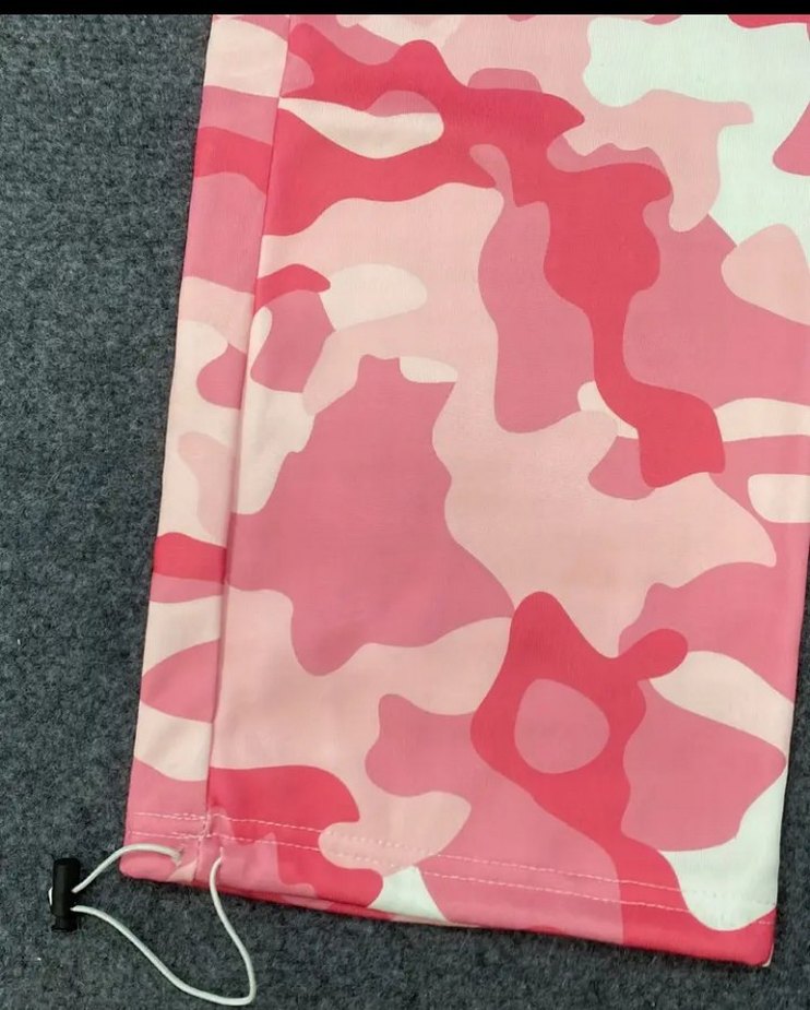 Pembe Kamuflaj Rahat Kesim Kadın Eşofman - Görsel 4