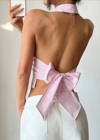 Pembe Bluz Düğmeli - Görsel 2