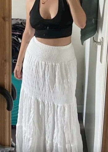 Beyaz maxi Etek polyester - Görsel 5