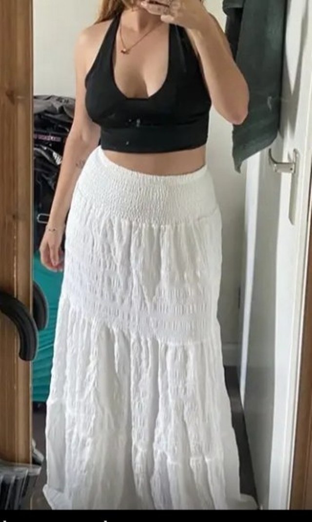 Beyaz maxi Etek polyester - Görsel 5