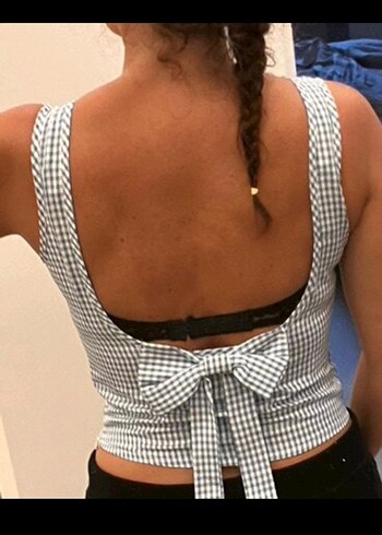 kırmızı Ekose Desenli sırtı açık buliz - Görsel 5