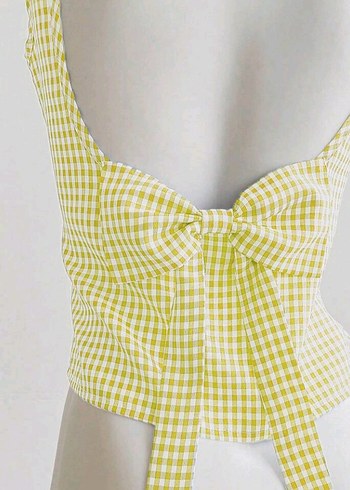 kırmızı Ekose Desenli sırtı açık buliz - Görsel 7