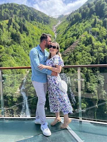 m Beden çeşitli Renk Mor çiçekli bebe yaka elbise