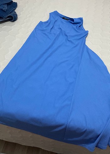 40 Beden Mavi Dar Kesim Kadın Tişört