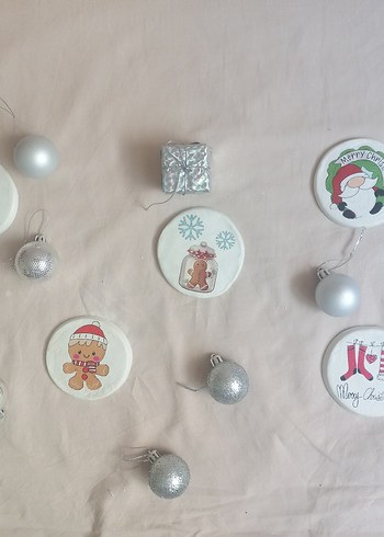 Renkli Yılbaşı Temalı Dekoratif Bardak Altlığı - Görsel 2