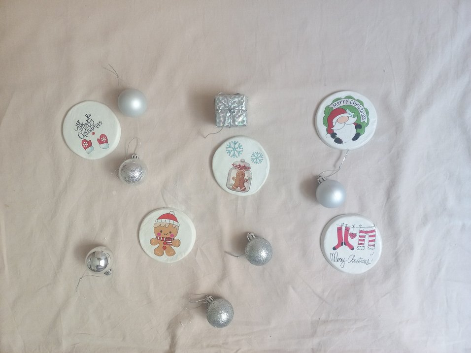 Renkli Yılbaşı Temalı Dekoratif Bardak Altlığı - Görsel 2