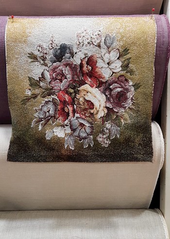 Goblen kumaş Vintage Desenli Kırlent Kılıfı - Görsel 3