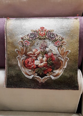 Goblen kumaş Vintage Desenli Kırlent Kılıfı - Görsel 2