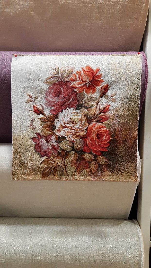 Goblen kumaş Vintage Desenli Kırlent Kılıfı - Görsel 5