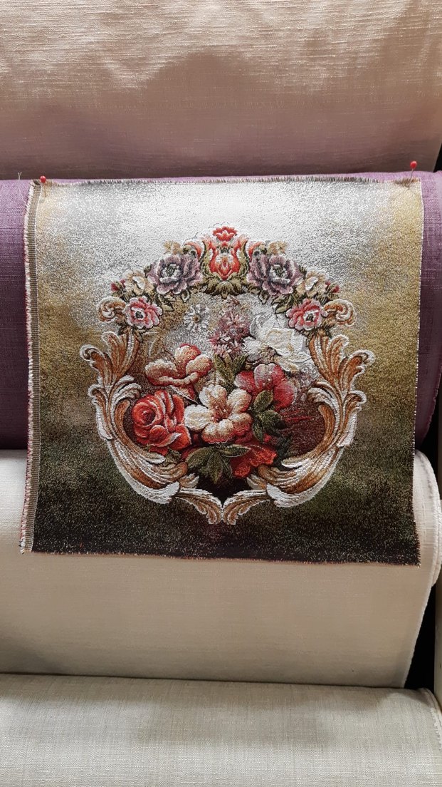 Goblen kumaş Vintage Desenli Kırlent Kılıfı - Görsel 2