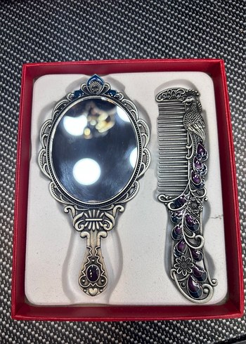 Dekoratif El Aynası ve Tarak Seti - Görsel 3