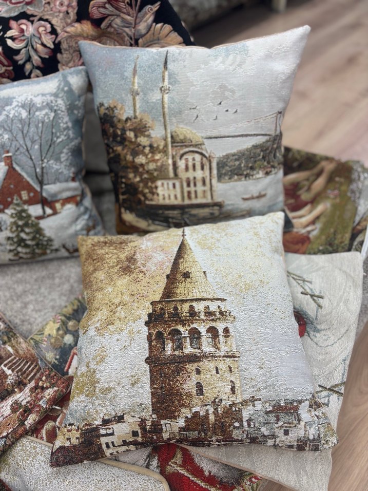 Goblen kırlent kılıfı - Görsel 3