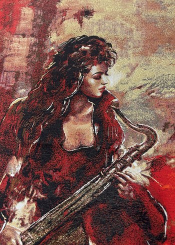 Bordo Baskılı Counterculture Halı - Görsel 3