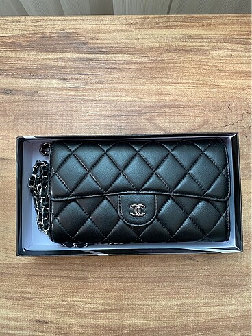 Chanel deri orijinal cüzdan uzun askılı