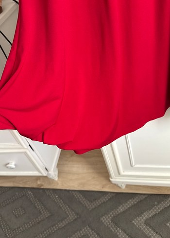 Naki 44  Kırmızı V Yaka elbise - Görsel 3