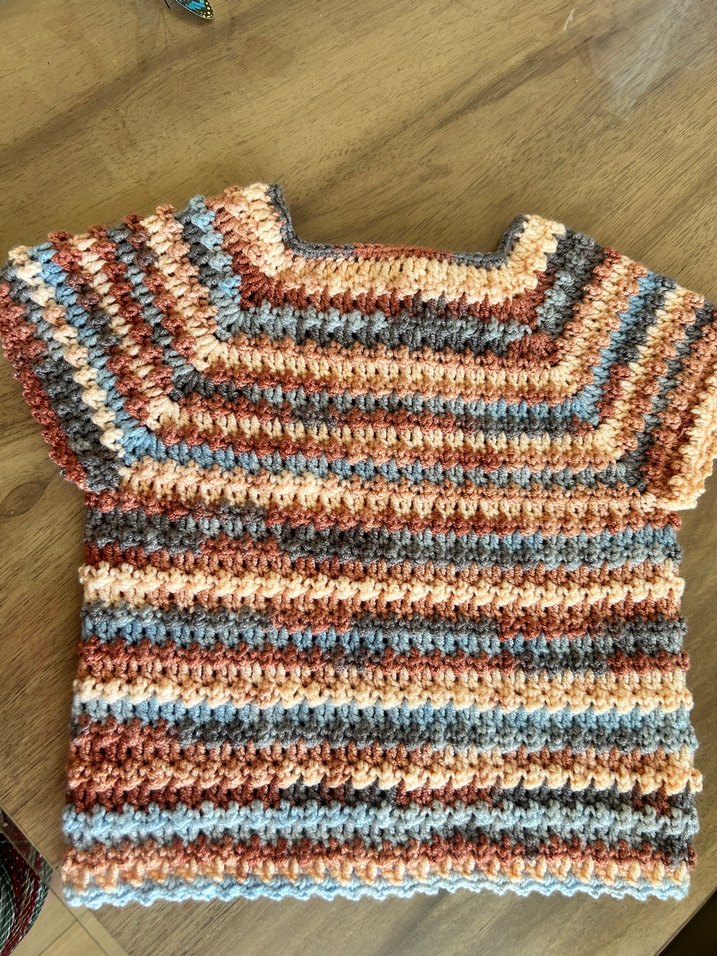 Bohem Tarzda Renkli Kız Bebek Örgü Hırka - Görsel 4