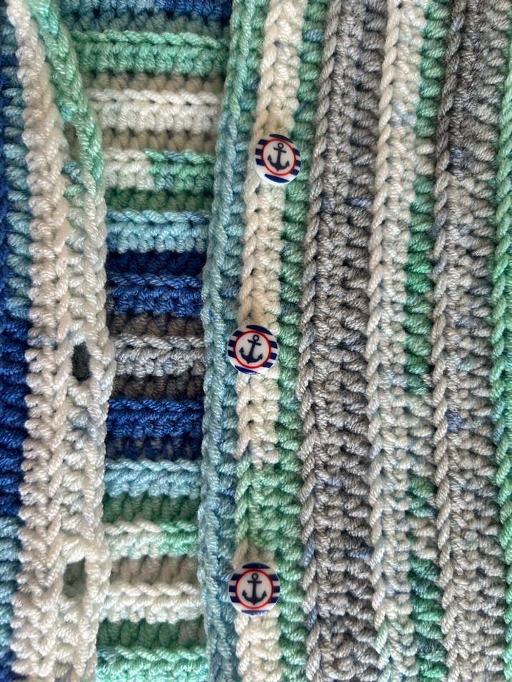 Bohem Çok Renkli Örgü Erkek Bebek Yelek - Görsel 3