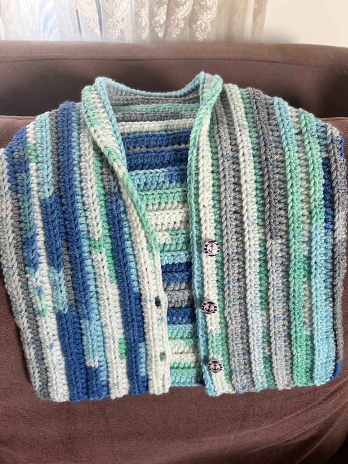 Bohem Çok Renkli Örgü Erkek Bebek Yelek - Görsel 5