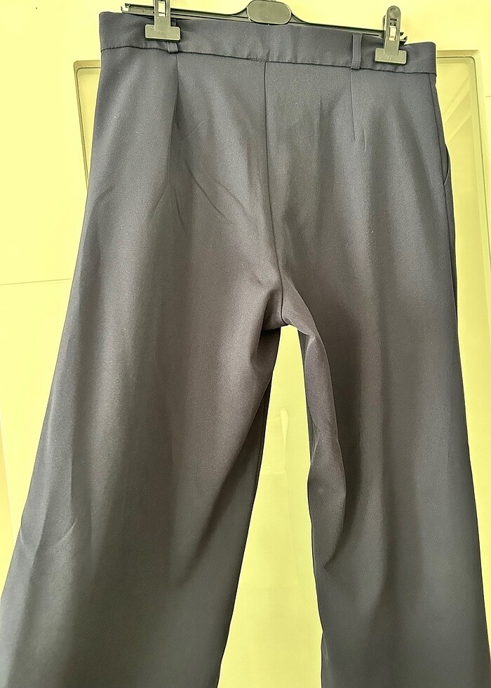 Koyu Lacivert WideLeg Kumaş Pantolon - Görsel 3