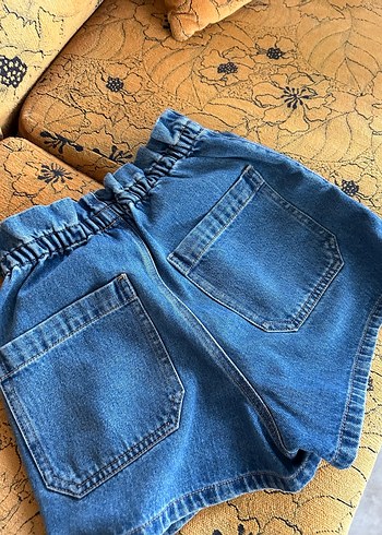 Pull and Bear Kadın Mavi Bağcıklı Bol Kesim Kot Şort