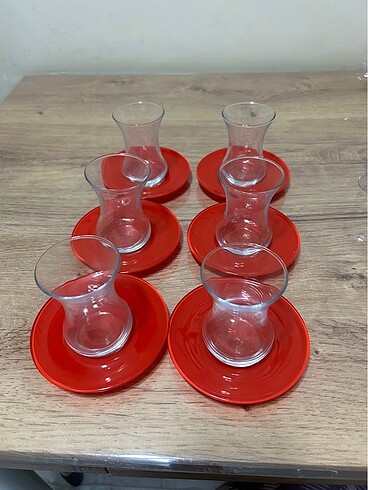 Beden Çay bardak takımı 11 bardak 11 çay tabağı