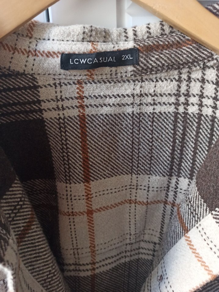 Gri Kahverengi Ekose Düğmeli Kadın Gömlek - Görsel 3