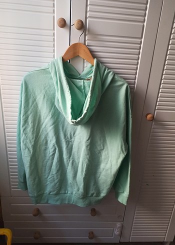 Yeşil Oversize Kapüşonlu Kadın Sweatshirt - Görsel 2