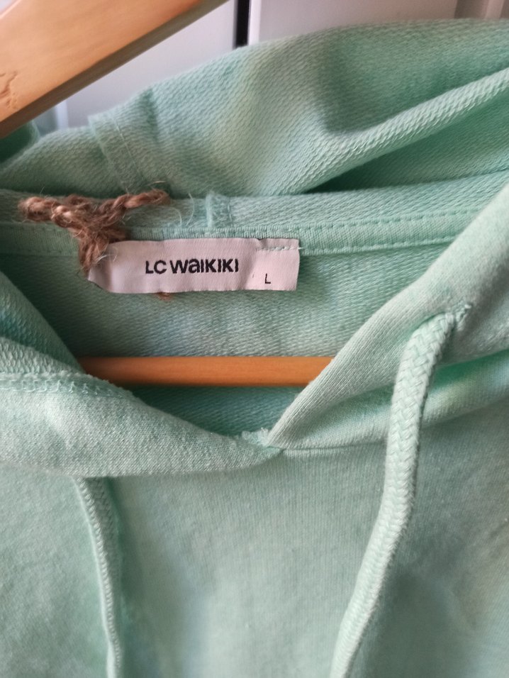 Yeşil Oversize Kapüşonlu Kadın Sweatshirt - Görsel 3