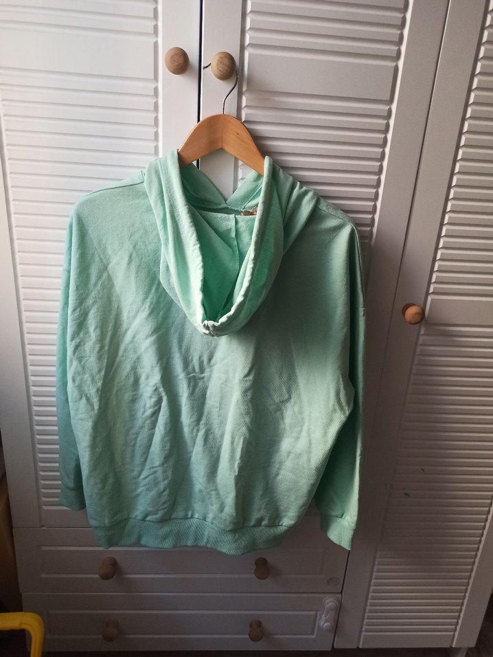 Yeşil Oversize Kapüşonlu Kadın Sweatshirt - Görsel 2