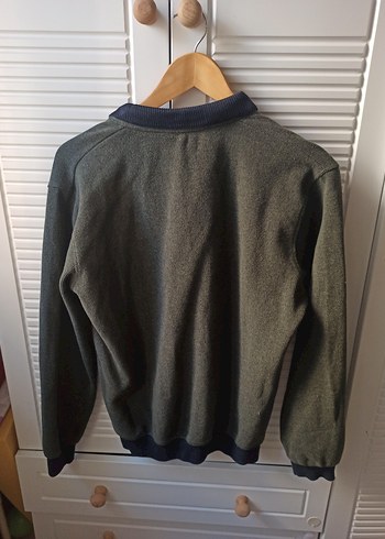 Gri Düğmeli Erkek Polo Yaka Sweatshirt - Görsel 2