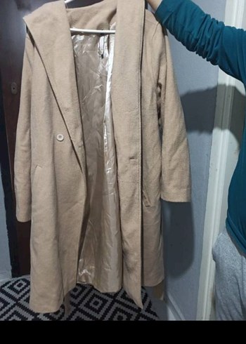 Kuşaklı Bej Kadın Kaban - Görsel 10