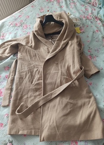 Kuşaklı Bej Kadın Kaban - Görsel 6