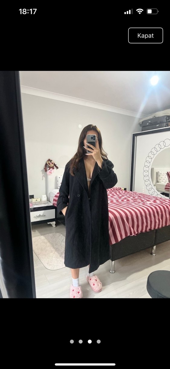 Siyah Midi kaban - Görsel 3