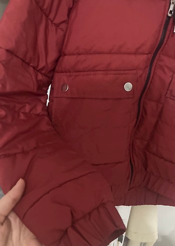 xl Beden bordo Renk Bordo Kapüşonlu Günlük Kadın Mont