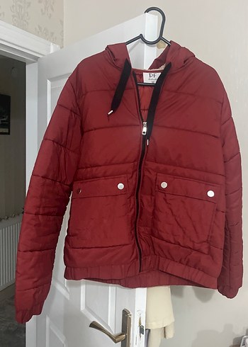 Defacto Bordo Kapüşonlu Günlük Kadın Mont