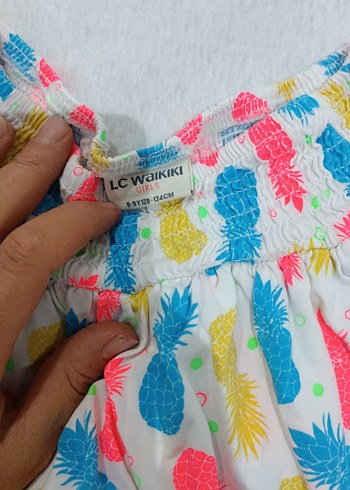 Renkli Ananas Desenli Kız Çocuk Etek - Görsel 2