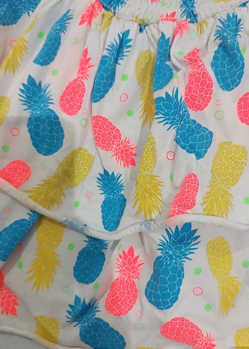 Renkli Ananas Desenli Kız Çocuk Etek - Görsel 3
