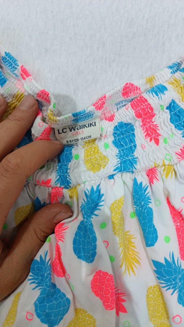 Renkli Ananas Desenli Kız Çocuk Etek - Görsel 2