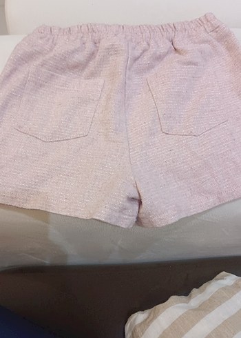 Bol Kesim Pileli Keten Şort - Görsel 7