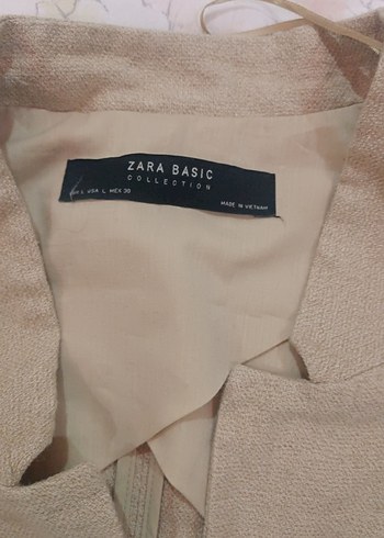 Bej Keten Midi Kadın Ceket - Görsel 2