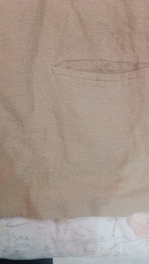 Bej Keten Midi Kadın Ceket - Görsel 3