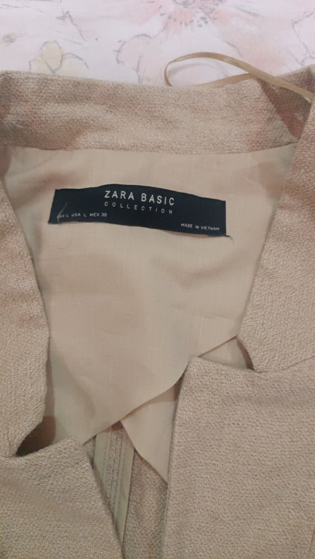 Bej Keten Midi Kadın Ceket - Görsel 2