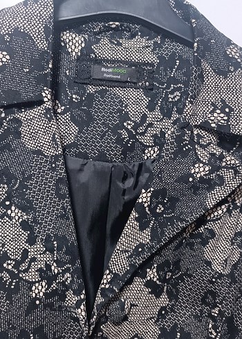 Düğmeli Gri Midi Kadın ceket - Görsel 6