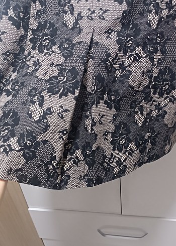 Düğmeli Gri Midi Kadın ceket - Görsel 4