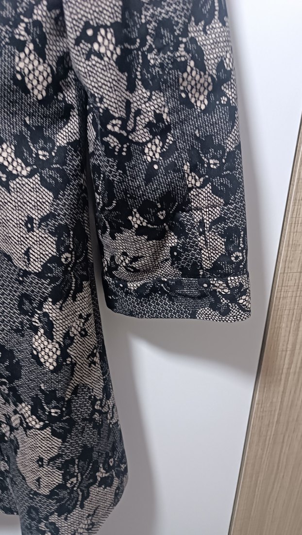 Düğmeli Gri Midi Kadın ceket - Görsel 3